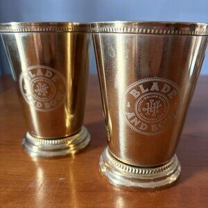Bundle of 2 Blade and Bow Gold Chalice Cups Kentucky Bourbon Mint Julep Derby